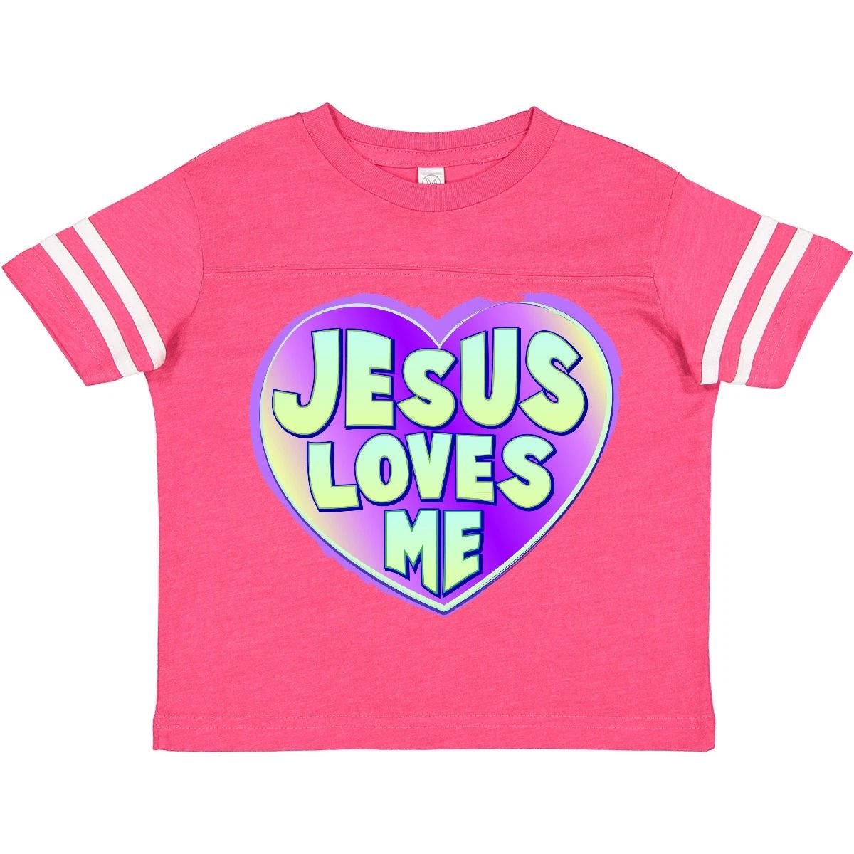 Inktastic Jesus Loves Me Toddler kids boys T-Shirt Christ Lord Christian Holy Love Child 130