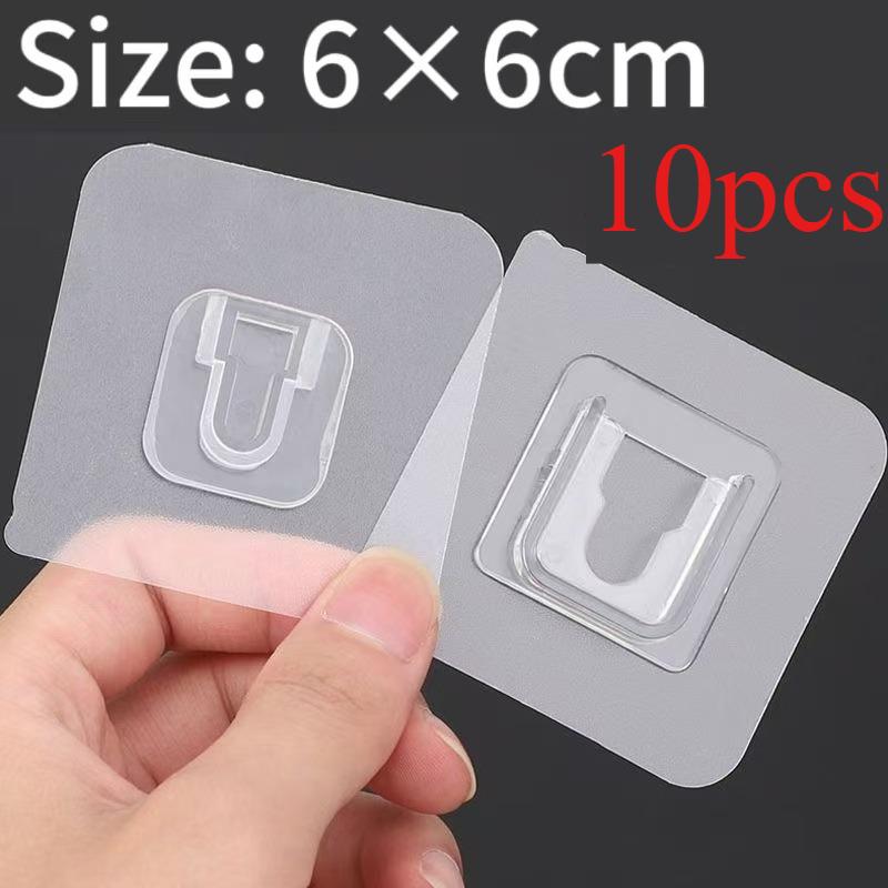 Strong Transparents Double Sided Adhesive Wall Hooks Hanger Suction Cup Sucker Hooks Bathroom Plug Socket Holders