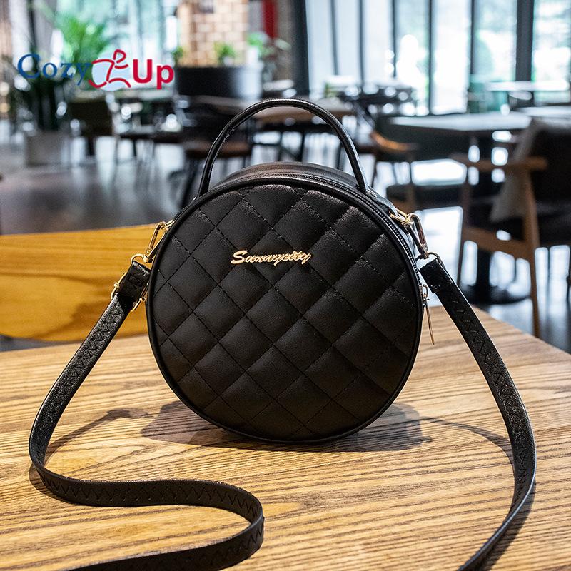 

Маленькая круглая сумка Cosy Up Lingge, нишевая сумка через плечо на одно плечо 18x18x6cm чёрный