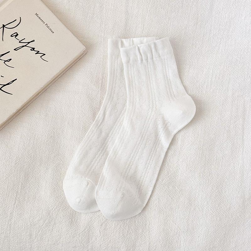 

Sock Children s Summer Light Style Mesh Open Tube Socks with Sweet Lace Trim, Boneless White Socks 1 pair