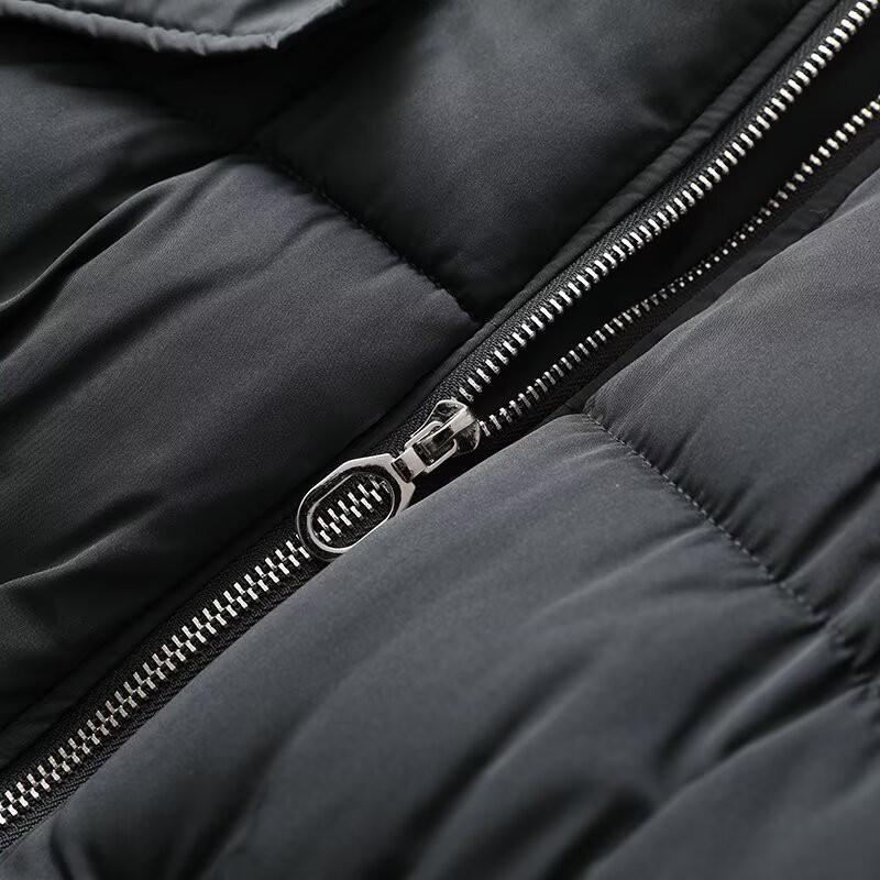 Womens Short Puffer Coat With Detachable Faux Fur Collar Slim Fit Warm Cotton-Polyester Blend Jacket Winter