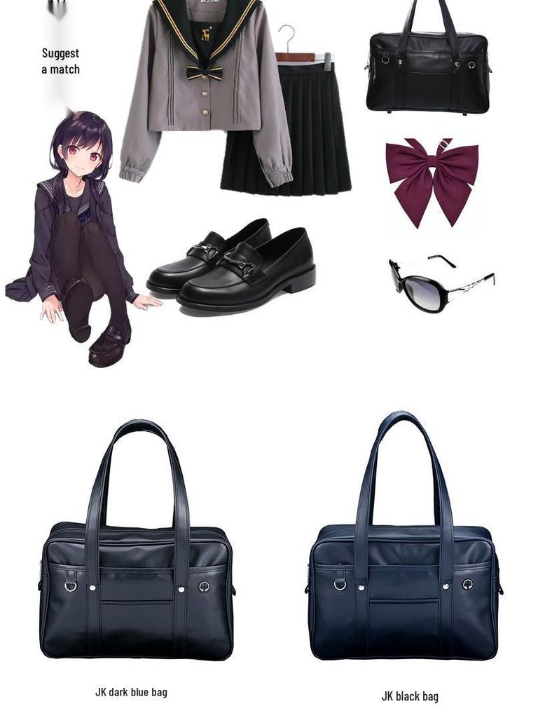 Bolso de Hombro Tipo Maletín PU de Uniforme Escolar Japonés - Unisex