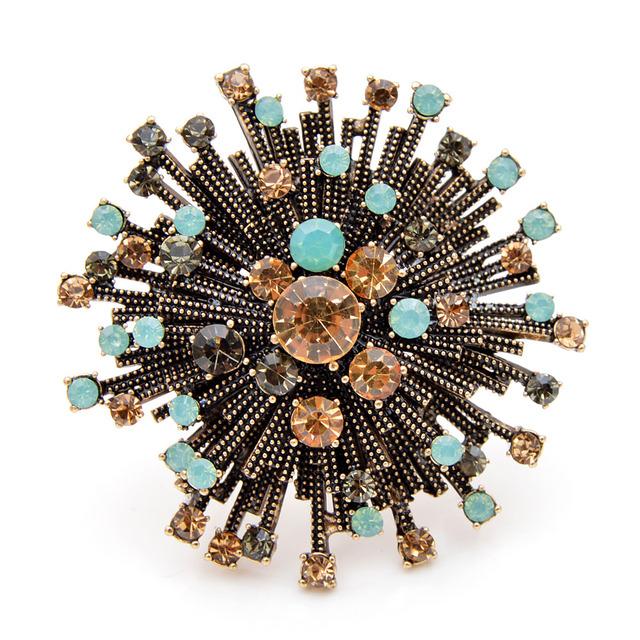 Neue 2 Farben Wählen Strass Vintage Blume Broschen Für Frauen Mantel Elegante Hohe Qualität Schmuck Herbst Pins