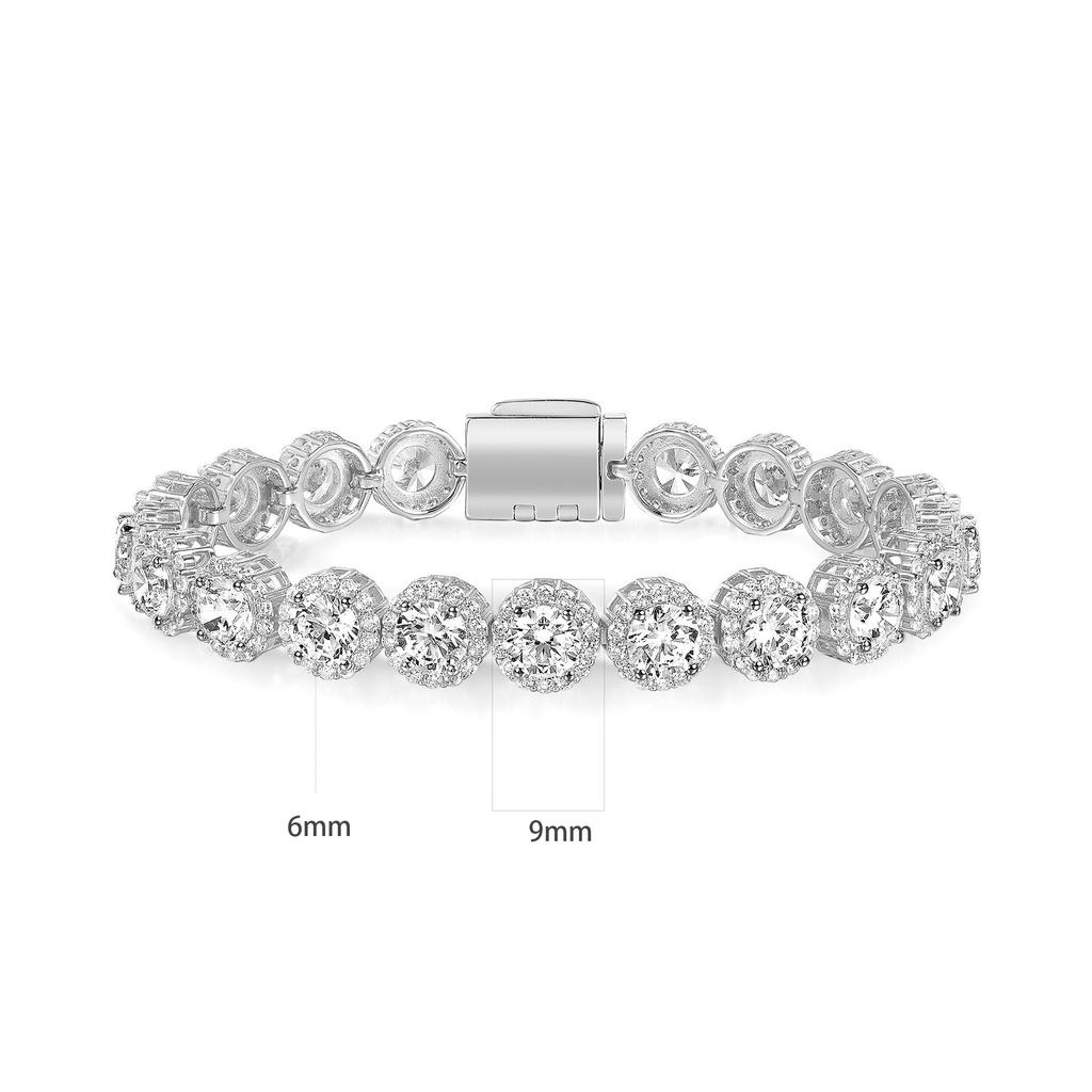 A 9mm Cuban Flip Bracelet European and American Hip-hop Diamond-encrusted Tennis Jewelry Light Luxury Trendy Heavy Industry Design, Popular