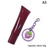 10/15Ml Empty Lipstick Tube With Keychain Pendant Squeeze Sub-Bottling Refillable Liquid Container Bottle Lipgloss Sample Bottle