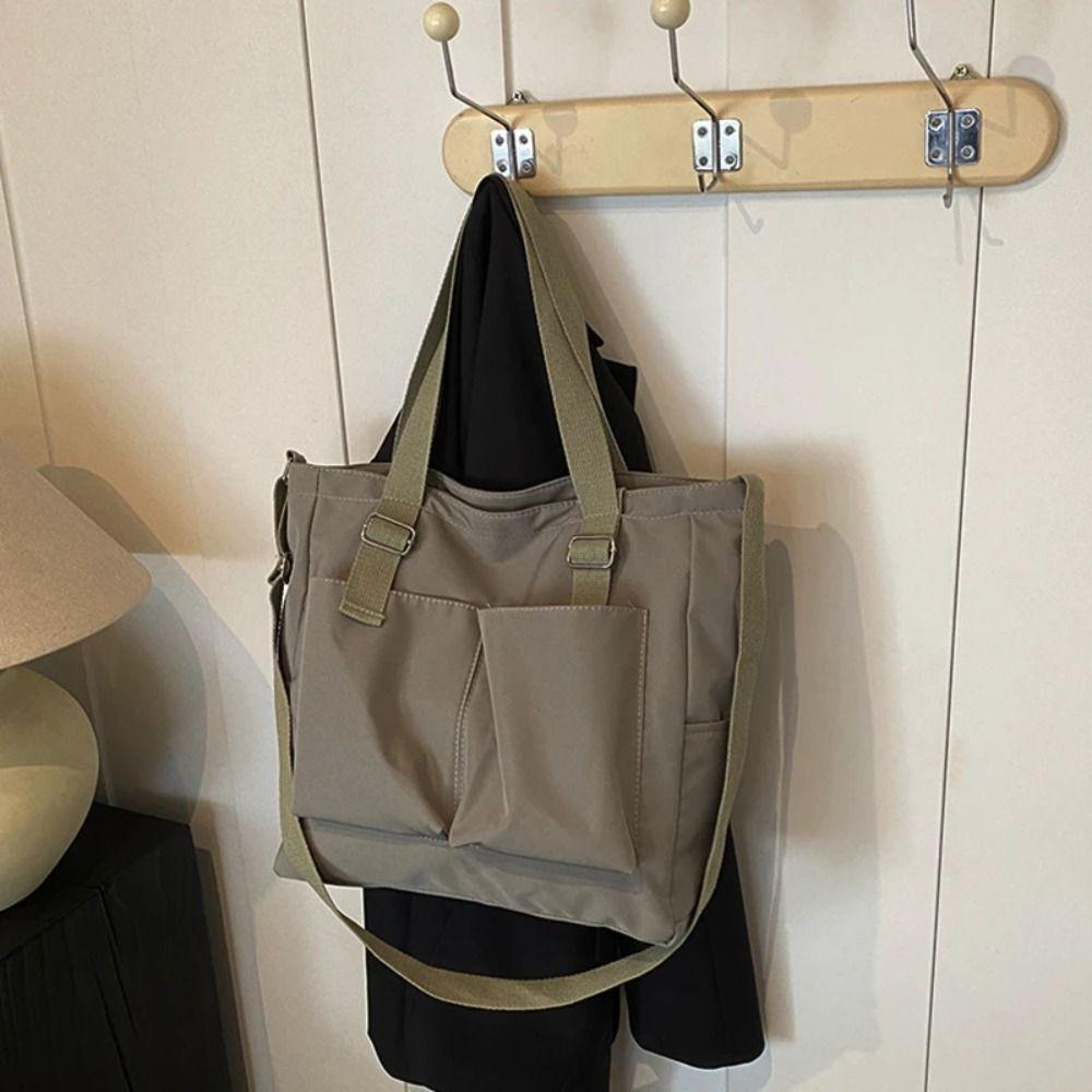 Korean One-Shoulder School Bag Large-Capacity Canvas Basket Japanese Crossbody Bag  Harajuku Style