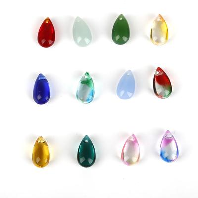 5 Pezzi 14*8mm Petali Colorati Forma a Goccia Pendente in Vetro Liscio Sfumato Per Creazione di Gioielli Fai da Te Bracciale Collana Orecchino