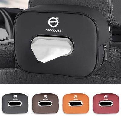 Car Tissue Box Leather Car Center Console Armrest Napkin Box For RDesign XC60 XC90 V40 S60 V50 V70 V60 S40 Car Accessories