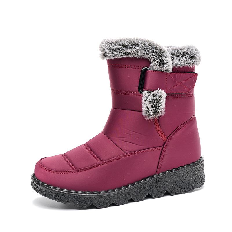 Cotton Shoes Women Big Size Ladies Snow Boots Padded Thickened High Top Casual Women's Boots Outdoor Hiking Cold Winter Shoes Fleece Anti-Slip Boots