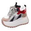 Fashion 10CM Women Casual Leather Sneaker Autumn Lace Up High Platform Shoes Thick Sole Sport Dad Shoes Woman Sneakers Chaussure Femme