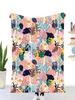 Cartoon avocado digital-printed polyester Bedroom velvet flannel cover blanket Fleece soft sofa cover blankets for beds