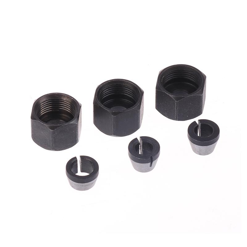 1 Set Parti per Fresatrice Elettrica 6Mm 6.35Mm 8Mm Mandrino a Pinza Macchina per Incisione Rifilatura Con Dado Adattatore per Punte da Router