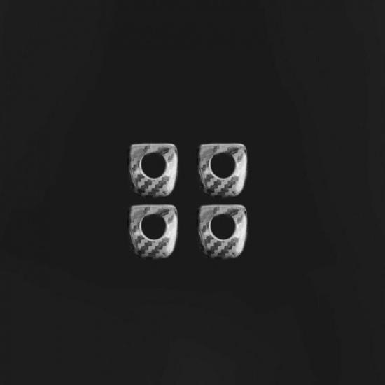 For BMW X5 E70 2008-2013 Carbon Fiber Steel Inner Door Lock Down Bolt Ring Trim