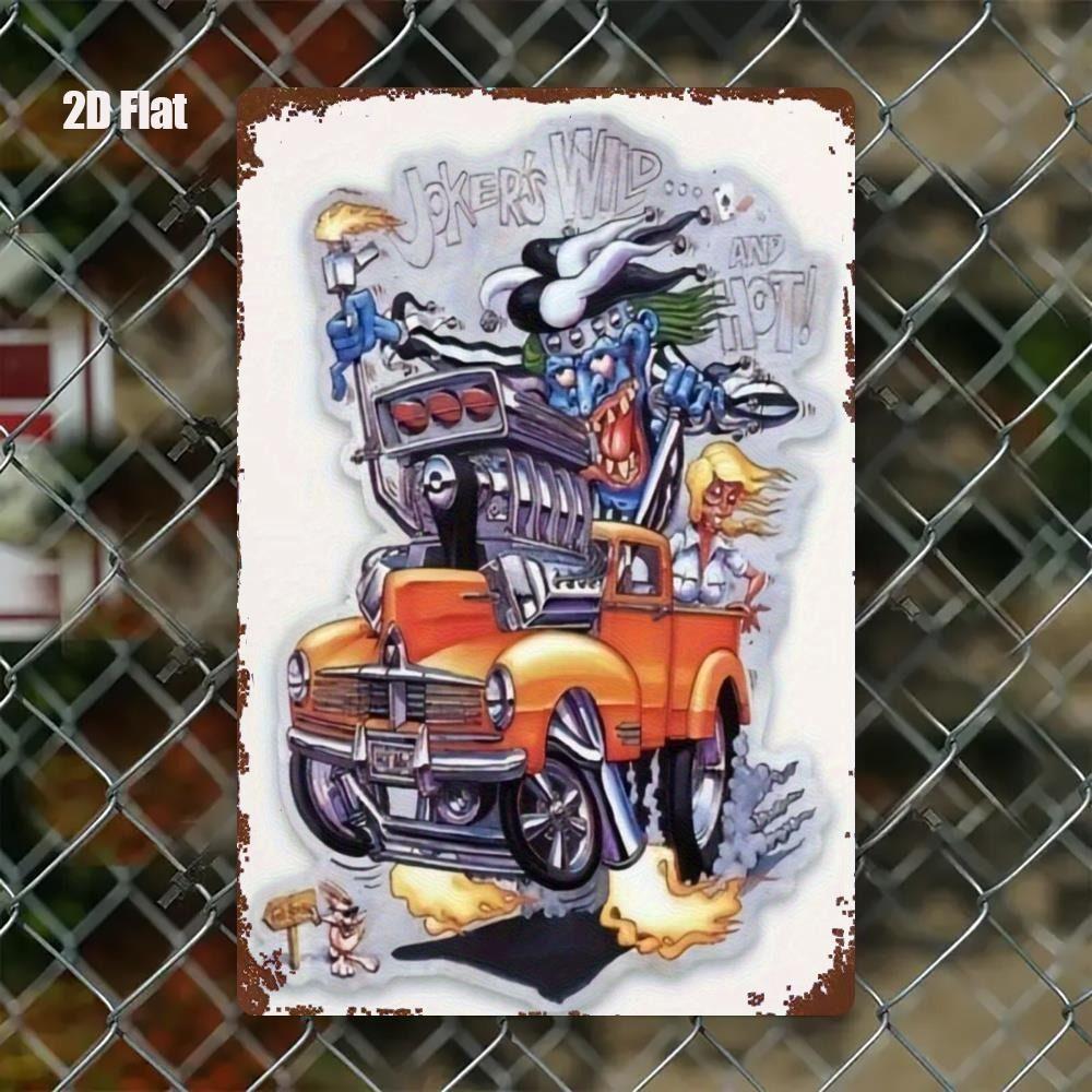Vintage Metal Car Sign Decor Gift For Auto Lovers Garage Wall Art