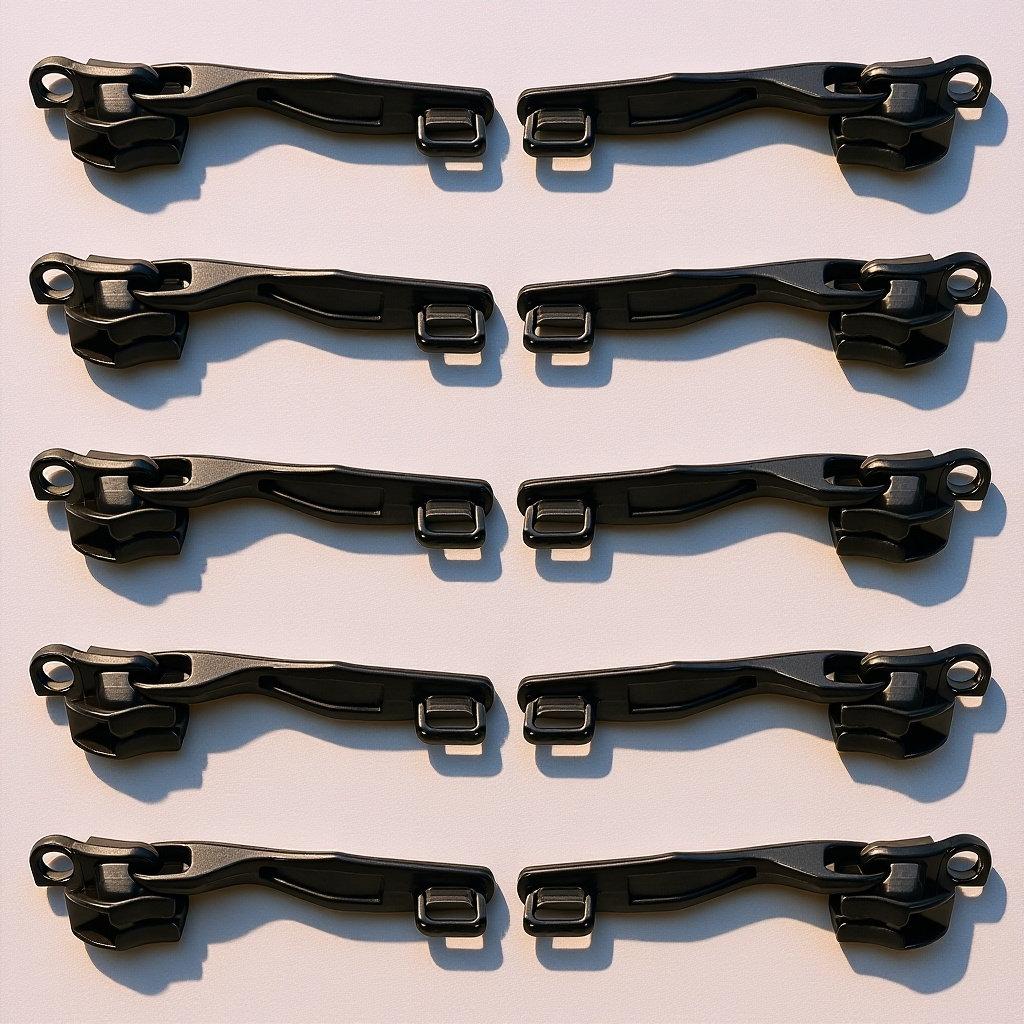 5 Pares Cabezales de Cremallera de Doble Capa Deslizador Metálico Agujero Único para Candado Equipaje Tirador de Cremallera Piezas de Repuesto Accesorios Lisos para Maleta