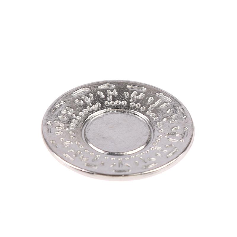 8Pcs/Set Dollhouse Miniature Square Plate Metal Wine And Tea Set