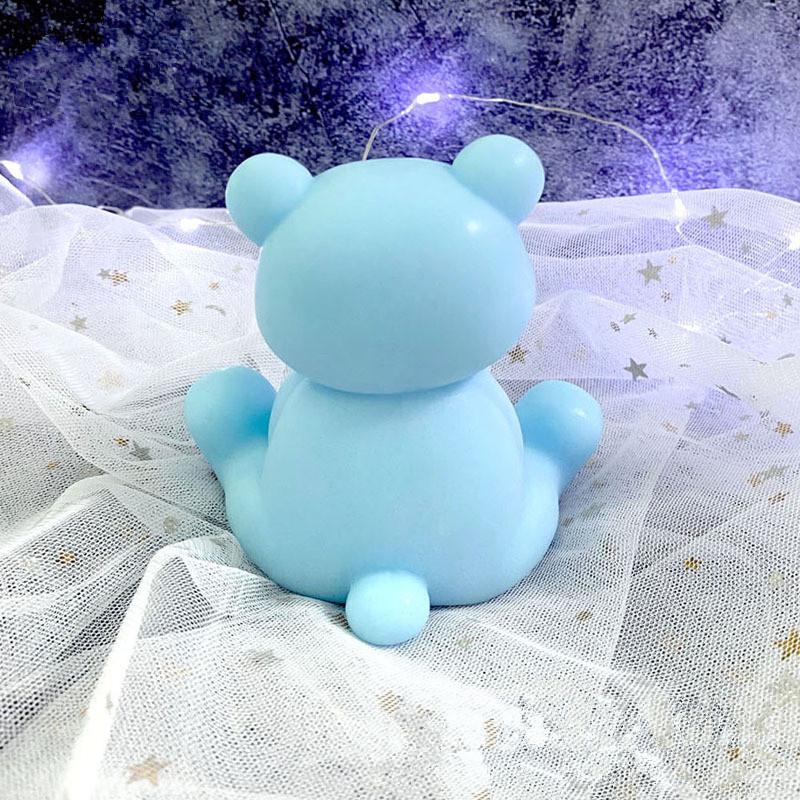 3D Sitting Bear Candle Mold DIY Aromatherapy Soap Plaster Making Mould Fondant Chocolate Cake Tools Ornaments Silicone Molds