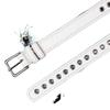 Trendy White Pu Belt For Denim Versatile Simple Style Buckle For Casual Wear