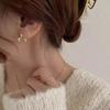 1 Pair Simple Design Silver Color Hollow Heart Hoop Earrings for Women New Brand Fashion Ear Cuff Piercing Vintage Earring Gift