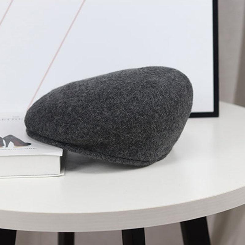 Herbst und Winter Wollvisierhut für Damen 2022 Schirmmütze Vintage einfarbig lässig Malerhut Reverse-Baskenmütze
