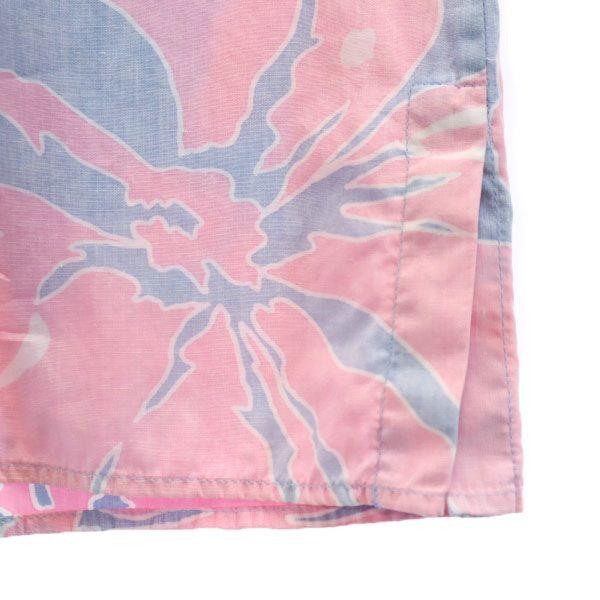 Reyn Spooner 70s Gold Tag Reverse Print Hibiscus Pattern Short Sleeve Aloha Shirt Men's Used