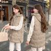 YYFS Mode Femme Décontracté Automne Hiver Couleur Unie Imprimé Sans Manches Vestes & Manteaux Manteaux en Duvet