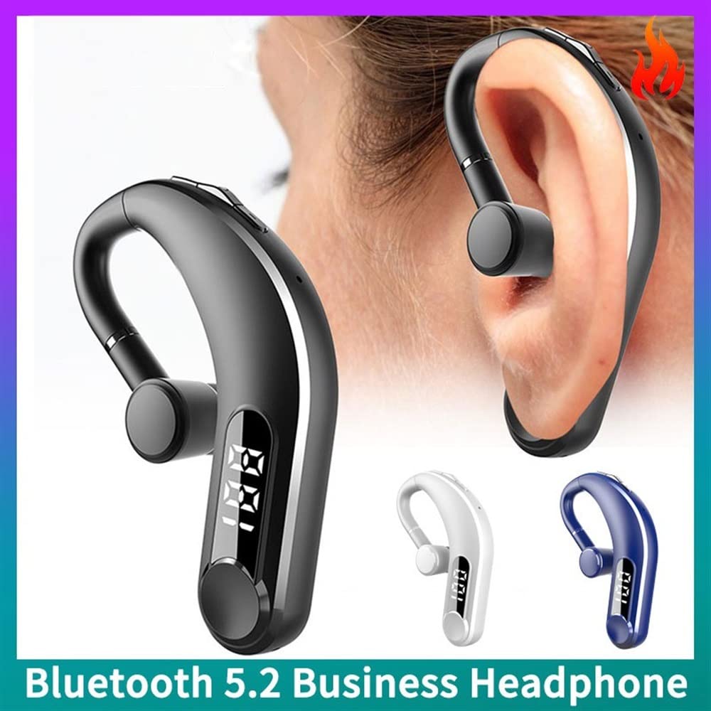 Bone Conduction Earphones, Earphone-Type Bone Conduction Sound Amplifier with Volume Control, 360-Degree Sound Collection, Open-Ear Hanging Design,