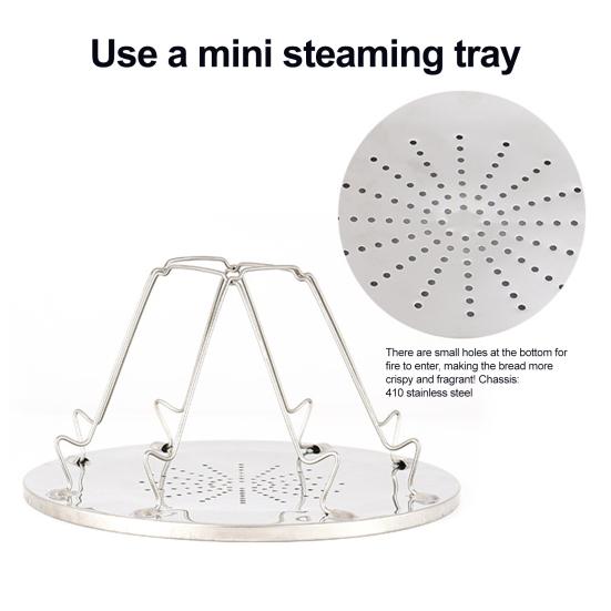 Stainless Steel Camping Stovetop Toaster Outdoor Cooking Hiking Picnic BBQ Foldable 4 Slices of Bread Camp Stove Toaster Rack Holder