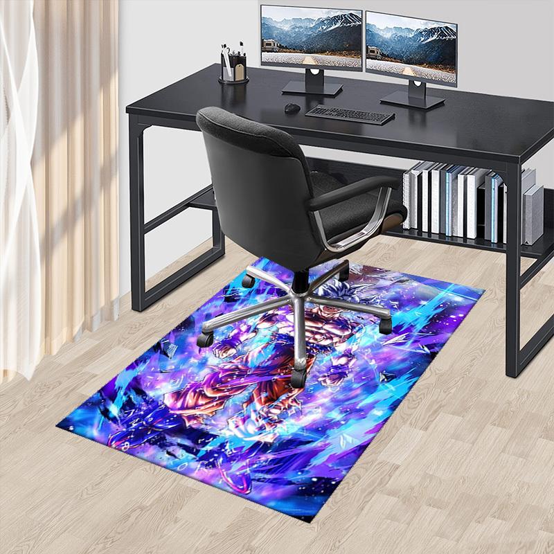 

1pc Anime Dragon Ball Z Goku Super Saiyan Blue Office Chair Mat Non-Slip Carpet for Home Decor, Festival Gift, Suitable for Office and Living Room Dec 60cm by 90cm