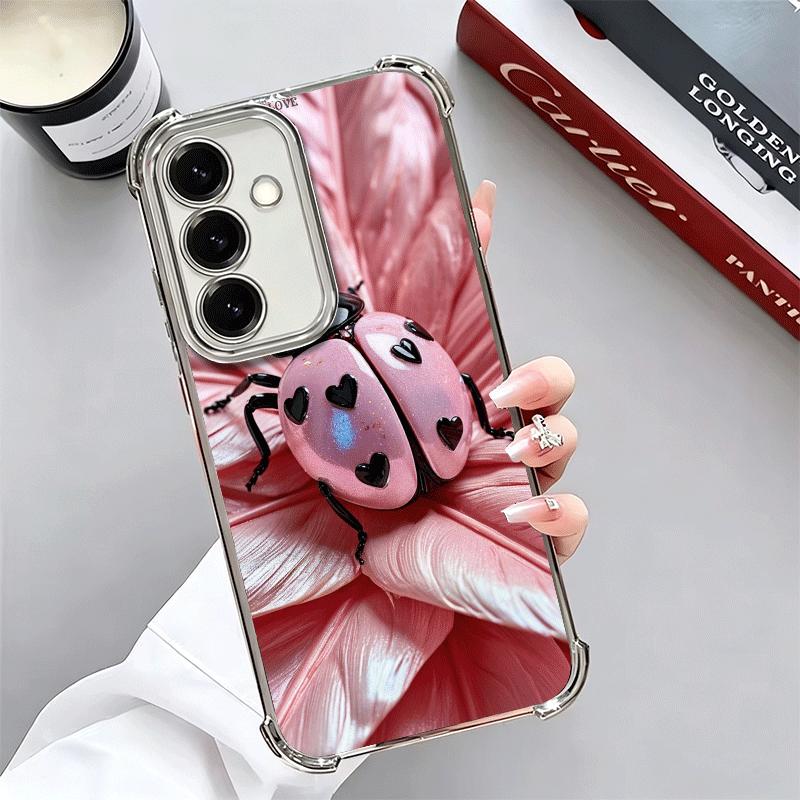 

Seven-Spotted Red ladybug Plating Phone Case For Samsung A17 A07 A37 A57 A16 A56 A15 A55 A14 A54 A13 A53 A26 A36 A25 A35 A24 A34 Samsung A05S