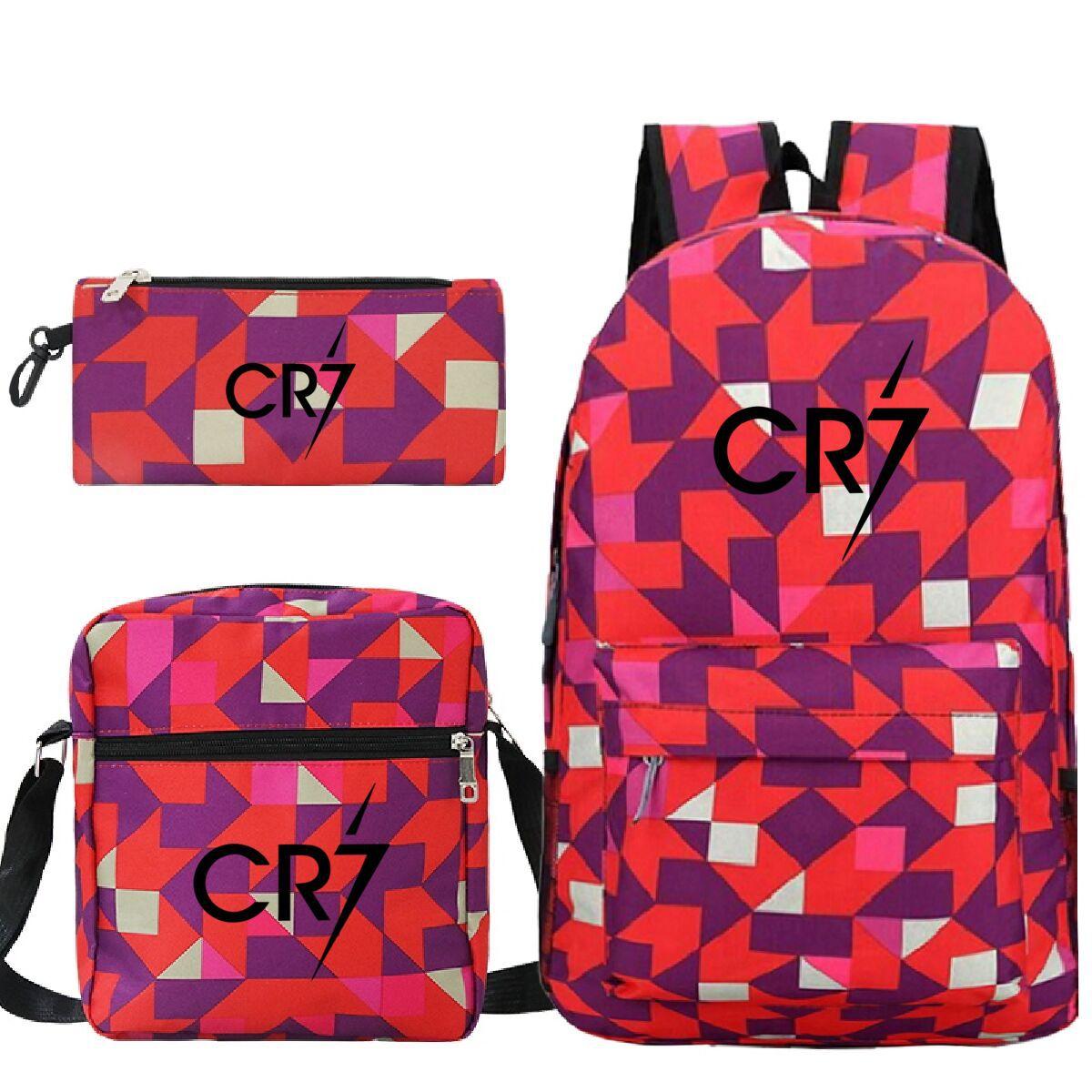 3-delige Schoolrugzakset voor Studenten Grote Capaciteit Oxford Stof Schooltas met Schouderband en Etui no size