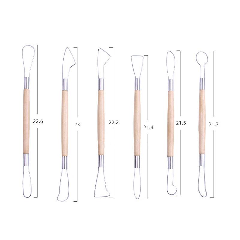 6Pcs DIY Clay Sculpting Tools Kit Wax Pottery Ceramics Carving Tool Art Craft Clay Modeling Sculpture Carving Knife Set