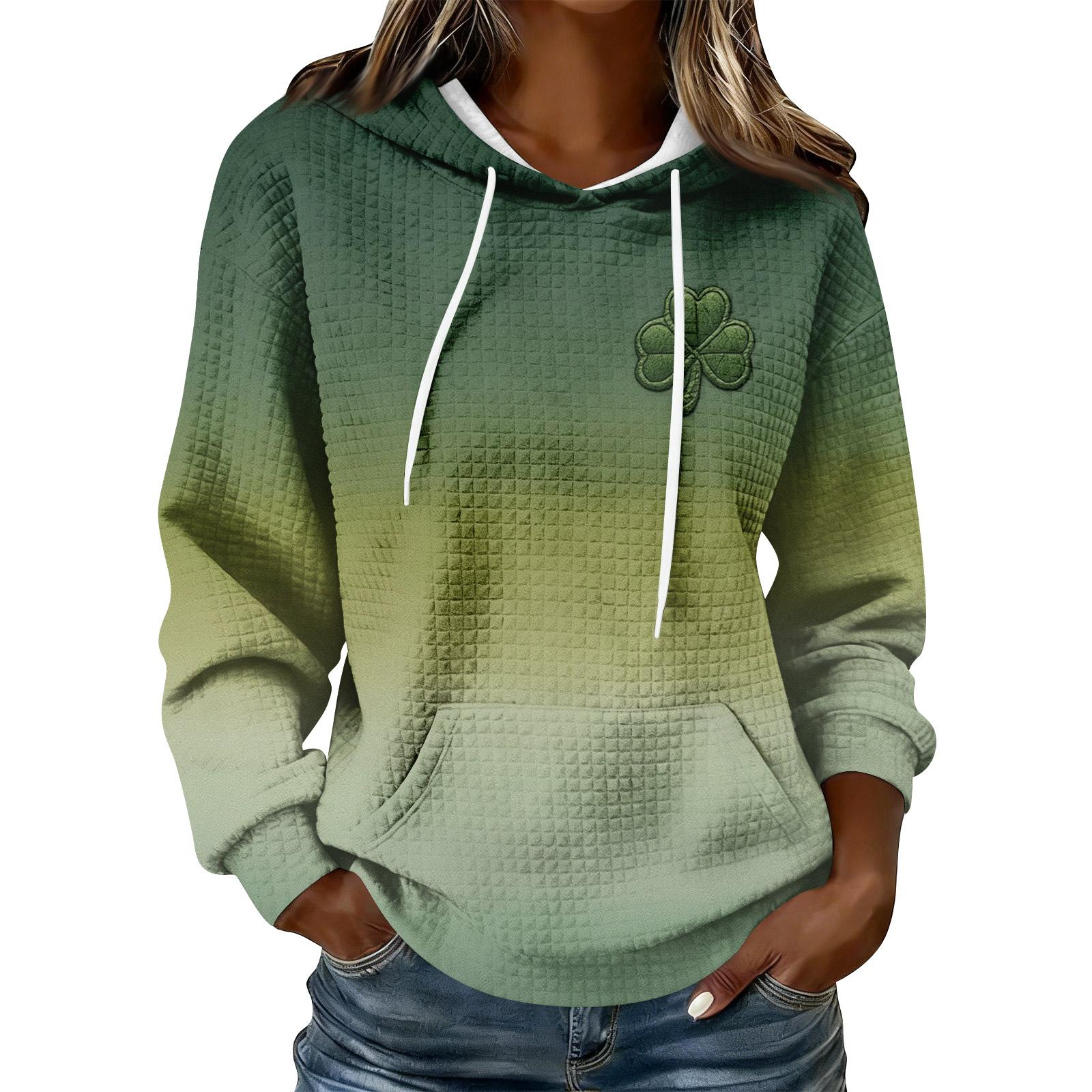 Женская ул.. Свитер на День Святого Патрика Милый Забавный Свитер на День Святого Патрика Весенний Свитер с Длинным Рукавом Вязаный Свитер L