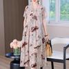 Elegant Long Dress for Women Vintage Clothes Plus Size Casual Short Sleeve Summer Loose Dress