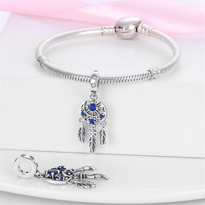 Original Fit 3MM Bracelet S925 Silver Dreamcatcher Series Dream Pendant Charms DIY For Women Jewelry Birthday Gift