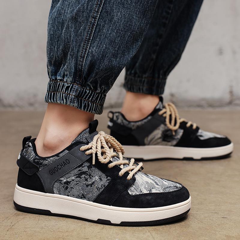 Nové Pánské Klasické Módní Nízké Tenisky na Skateboarding s Tlustou Podrážkou Pohodlné Měkké Podrážky Basketbalové Tenisky