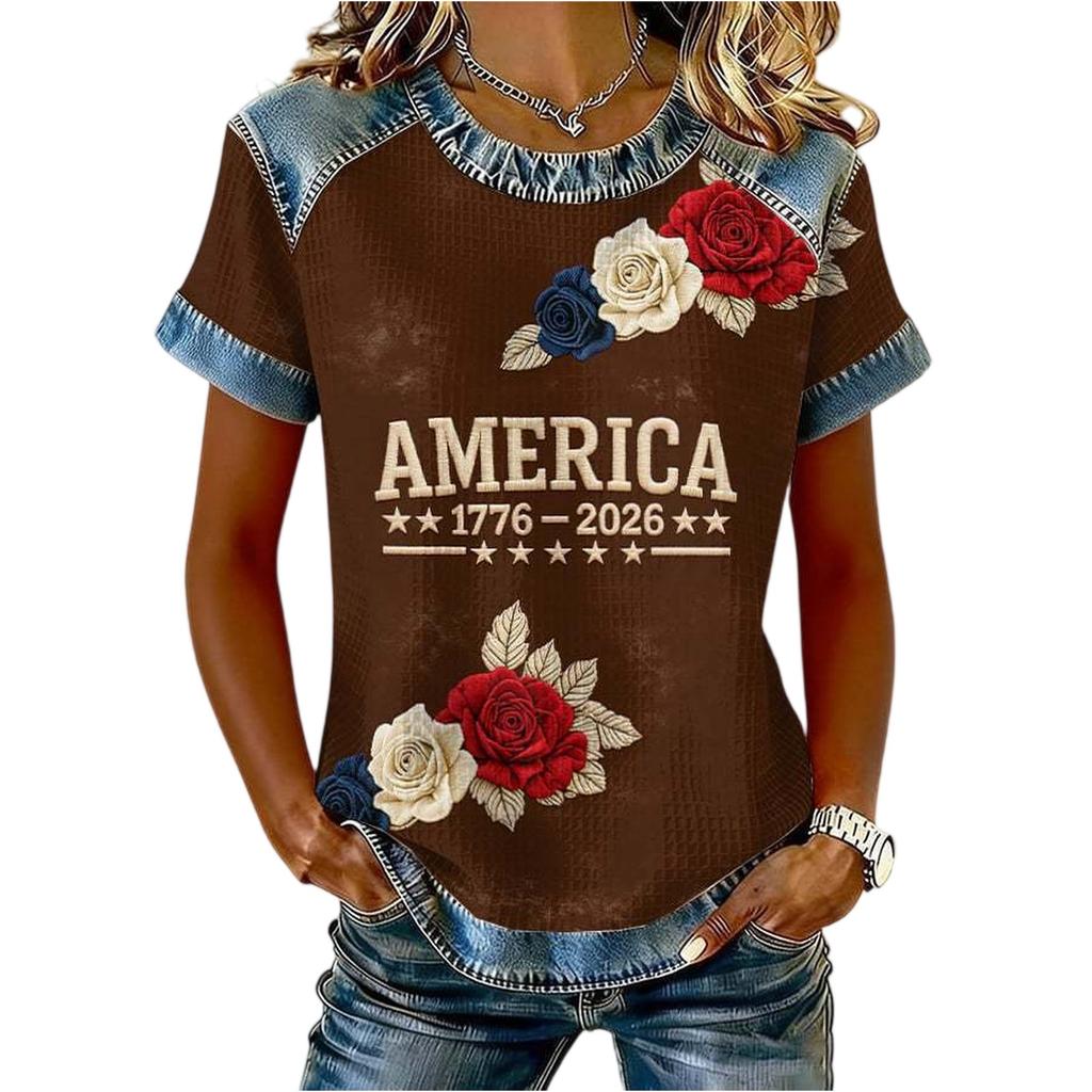 Damenmode Lässiges Oberteil mit Buchstabenaufdruck