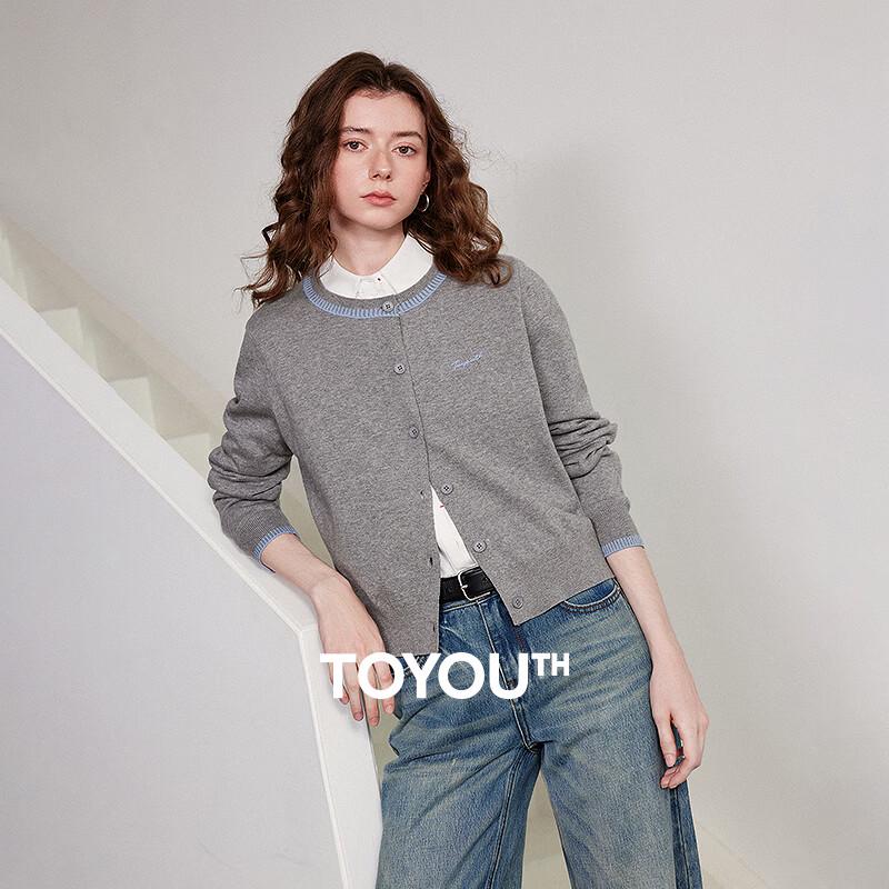 Chuyu Women s Color-block Hand-knit Cardigan L