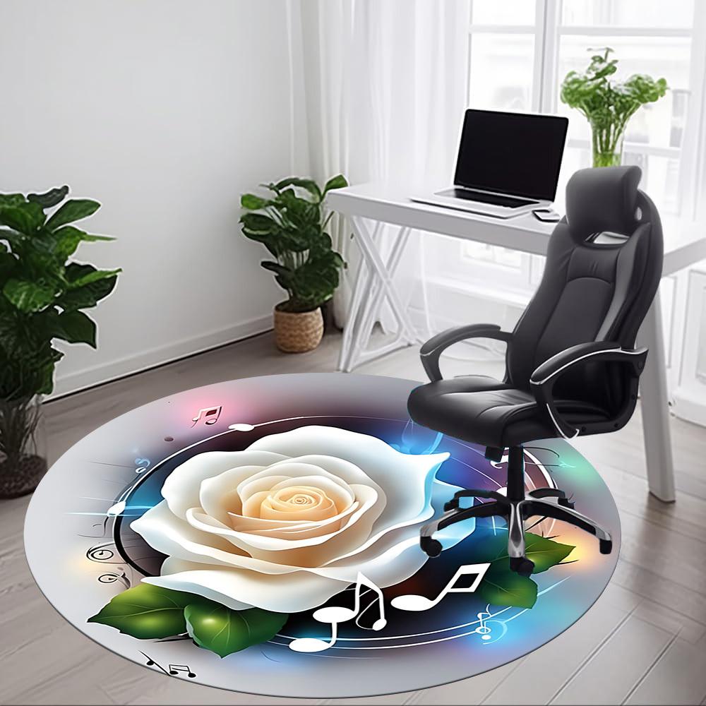 1pc Rose Music Chair Carpet for Office - Durable, Ideal for Chair Mats, Stylish & Functional Decorative Rug Yy260130026