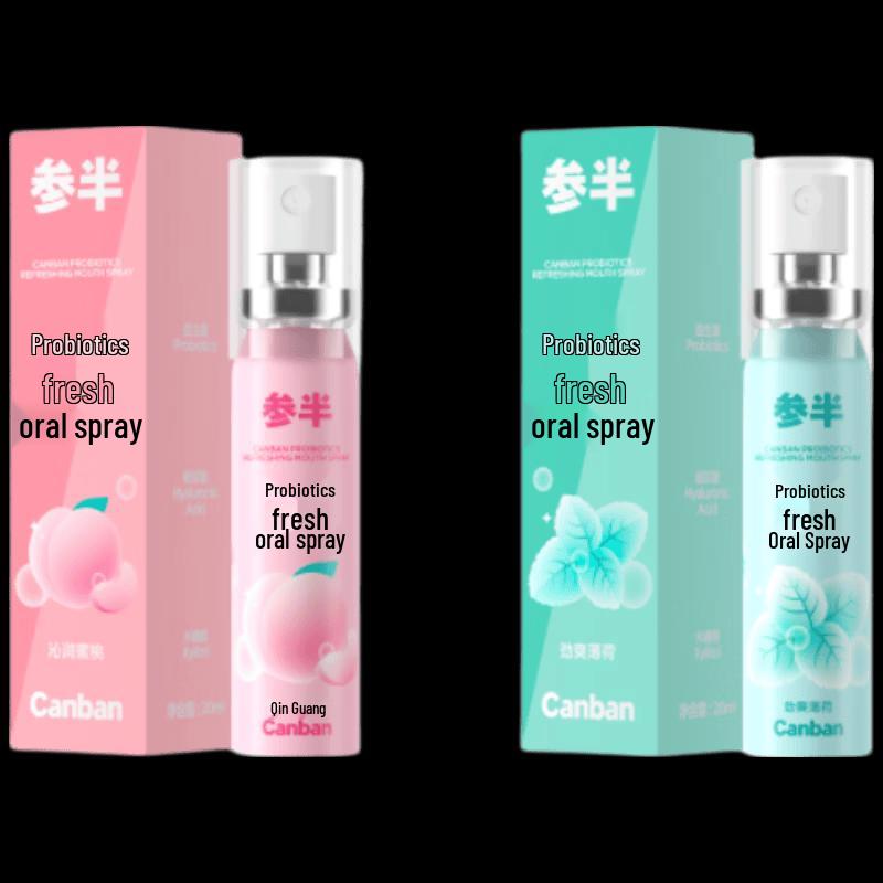 Shen Ban Probiotic Oral Spray - Mint & Peach Duo Pack
