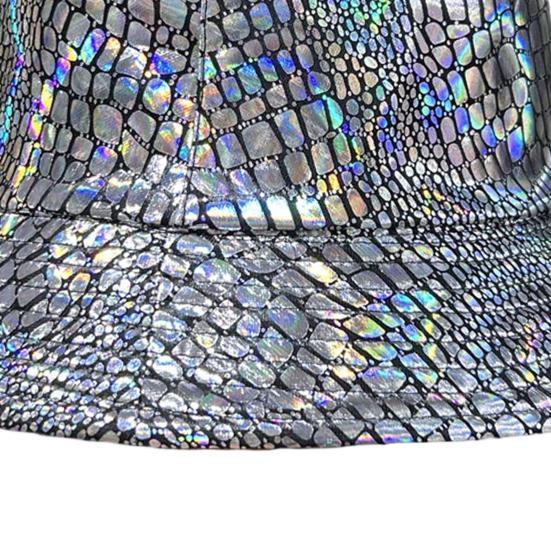 Shiny Fabric Bucket Hat, Rainproof Reflective Party Hat, Colorful Fish Scale Pattern Hat, Sun Protection Fisherman Hat for Festivals And Travel