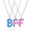 Girls Friend BFF Letter Pendant Necklaces BFF Friendship Forever Jewelry Gift