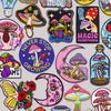 Moon Mushroom Embroidered Patches DIY Iron On Patches For Clothing DIY Cartoon Patch Jackets Jeans Embroidery Stickers Sew Badge