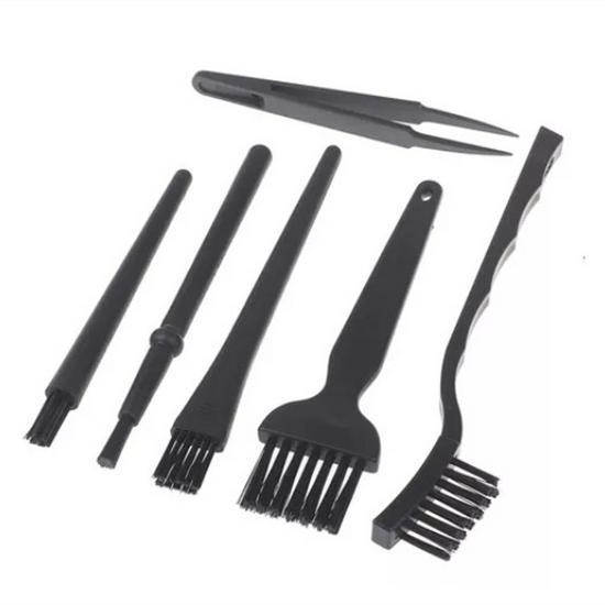 Ensemble de brosses antistatiques pour nettoyer téléphone, ordinateur, poussière de clavier et cartes PCB avec manche rond coudé