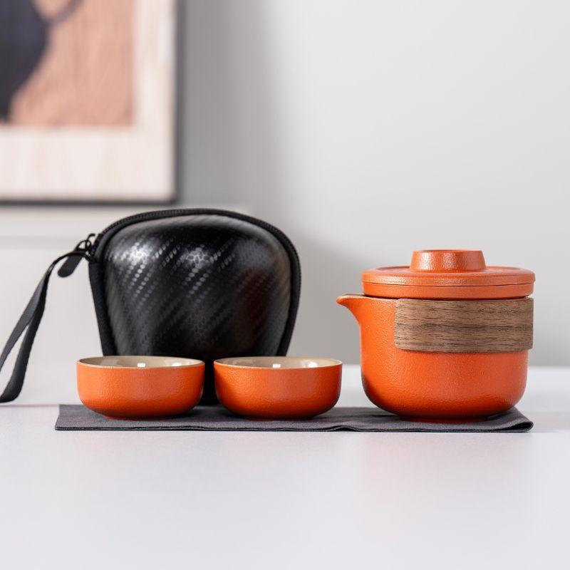 Lu Baoyanhe One Pot Two Cups Ceramic Travel Tea Set Tea Pot Company Business Activities Bank Hotel Souvenir