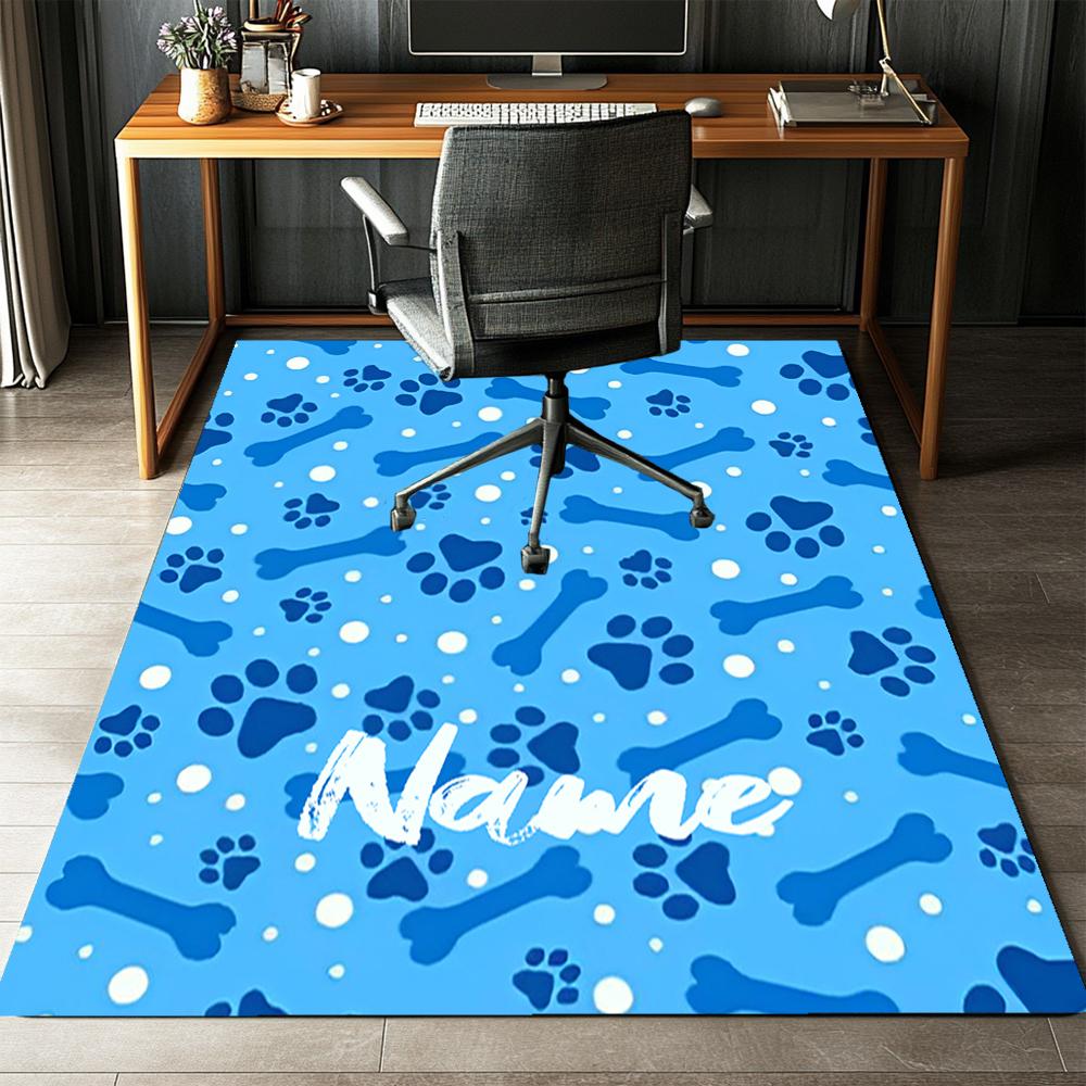 Tappeto Stampato con Nome Personalizzato per Cane, Tappeto per Sedia da Ufficio, Soggiorno, Camera da Letto, Cucina, Decorazioni, Regali.