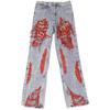 Hip-Hop Ripped Embroidered Jeans - Loose Fit, Trendy Niche Design