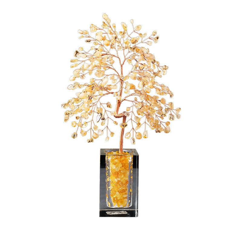 Natural Crystal Money Tree of Life Feng Shui Ornament - Ideal Housewarming Gift