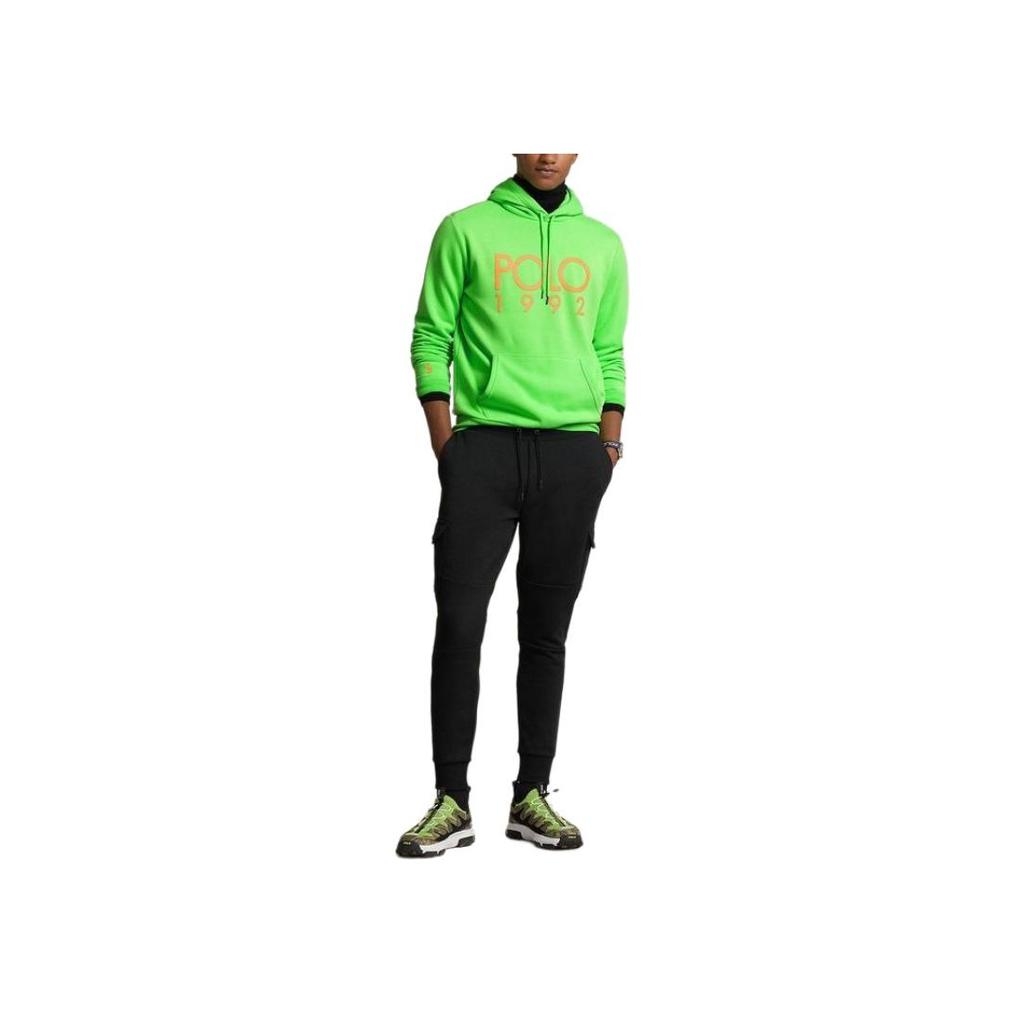 Felpa con cappuccio e maniche lunghe con logo a lettere stampato Polo Ralph Lauren SS24 Uomo felpa Giallo-Verde Brillante MNPOKNI16823425-330