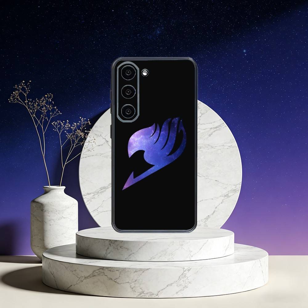 Anime F-Fairys LOGO T-Tail Phone Case For Samsung Galaxy A73,A72,A71,A70,A53,A52,A51,Others Soft Black Cover